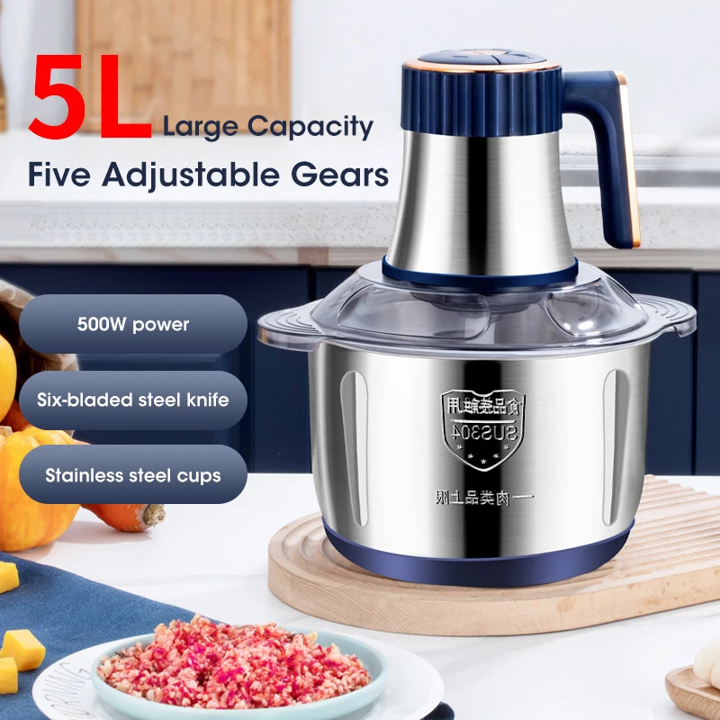 Baby Food Processor - 5L Elektrische Vleesmolen 304 RVS Voedselvermaler
