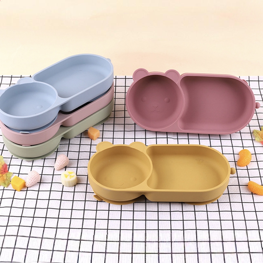 Baby Food Table - Baby Siliconen Zuignap Kom Schattige Beer