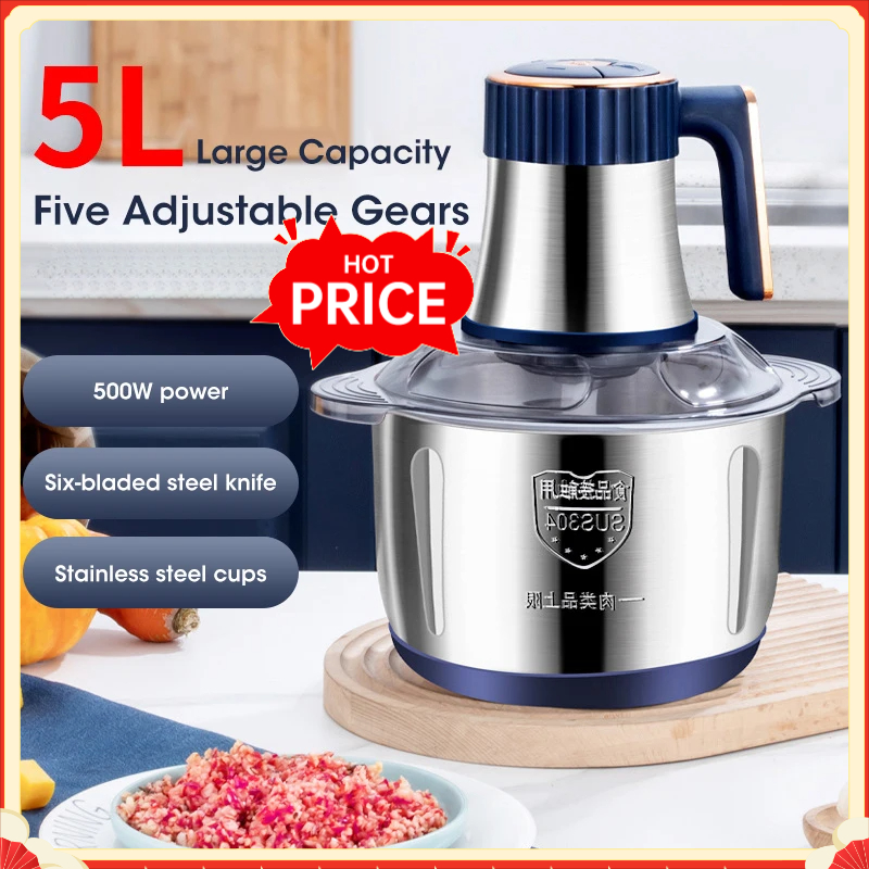 Baby Food Processor - 5L Elektrische Vleesmolen 304 RVS Voedselvermaler