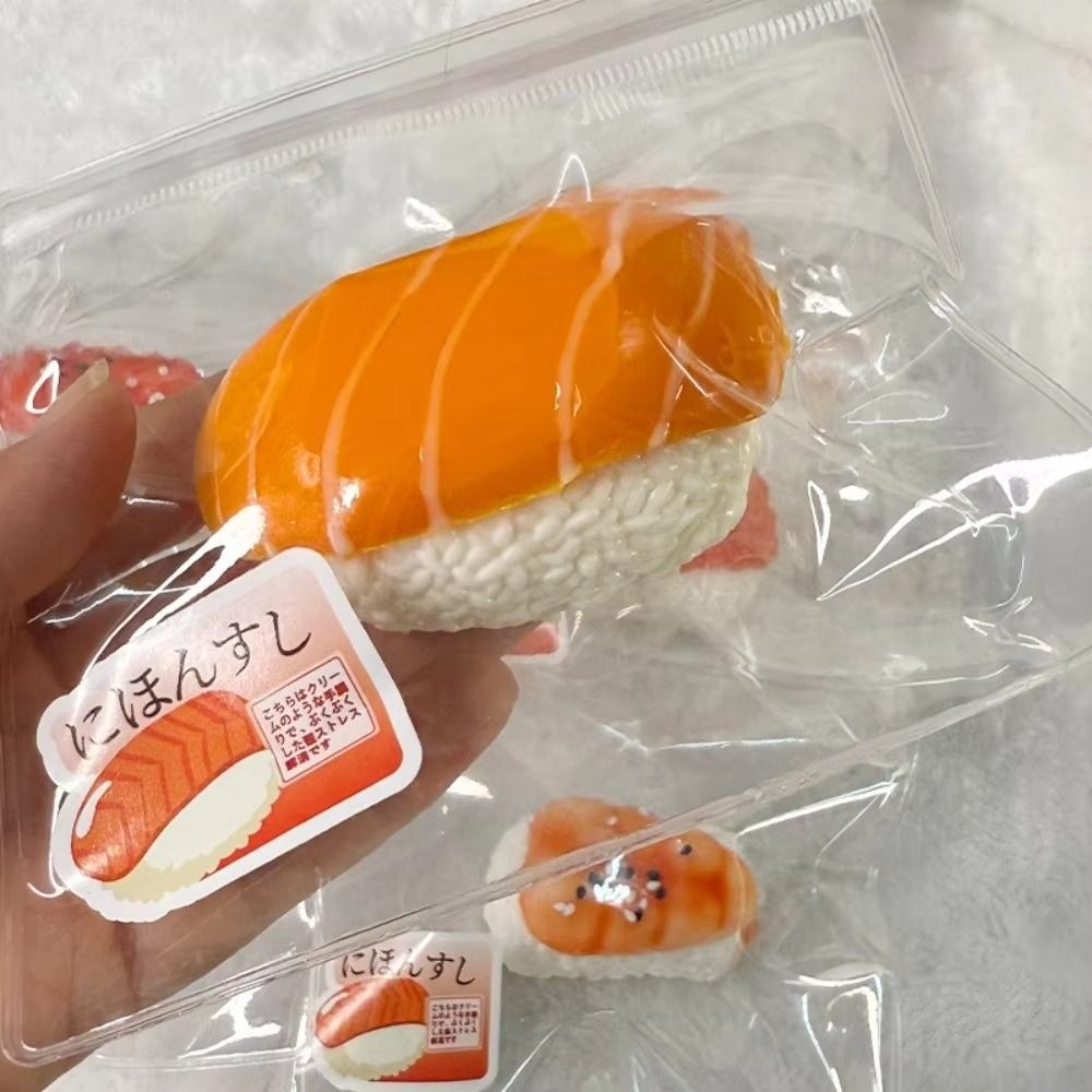 Baby Food Shrimp - Simulatie Voedsel Sushi Knijpspeelgoed Langzaam Terugverend