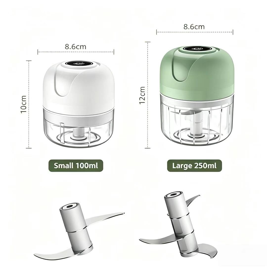 Baby Food Processor - 23W USB Oplaadbare Elektrische Knoflookhakker 100ML/250ML