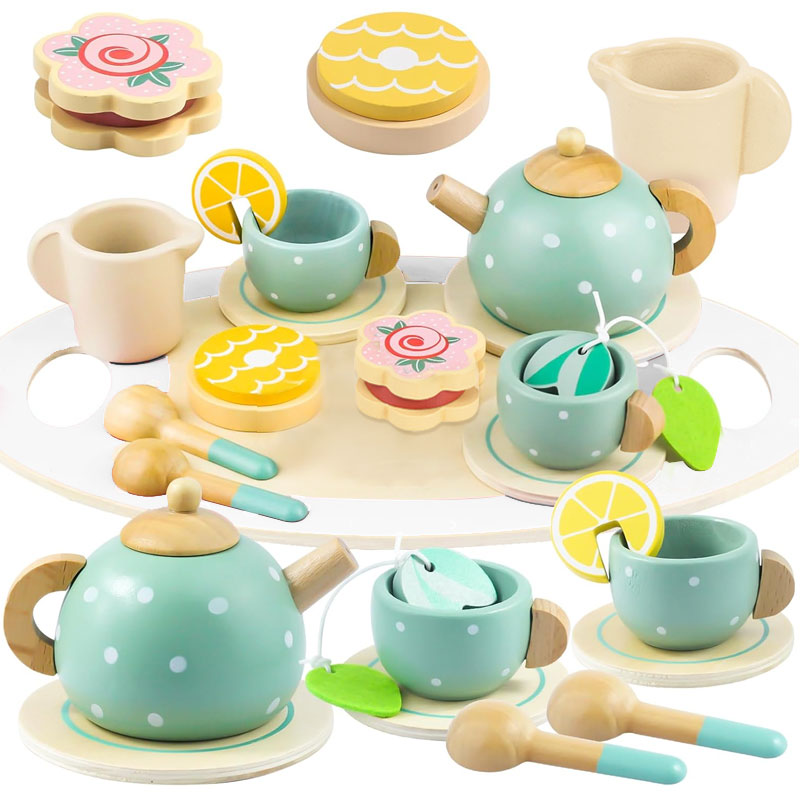 Baby Food Under 1 Year - Houten Afternoon Tea Set Speelgoed, Pretend