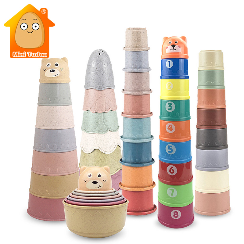 Baby Food Nestum - Babyspeelgoed Stapelbeker Cartoon Vroeg educatief leren