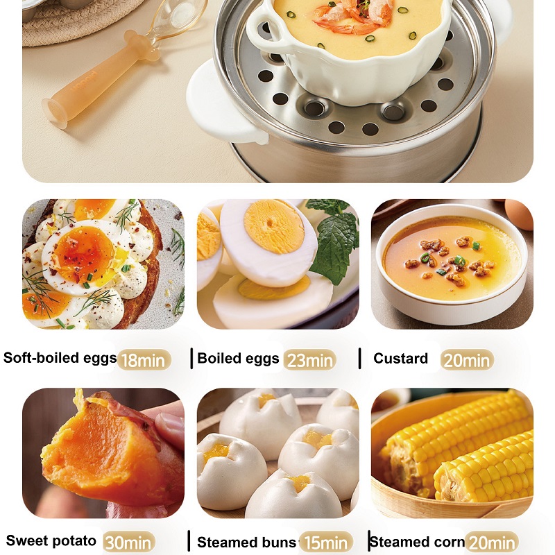 Baby Food Steamer - 400W Multifunctionele Eierkoker Slaapzaal Ontbijtmachine 304