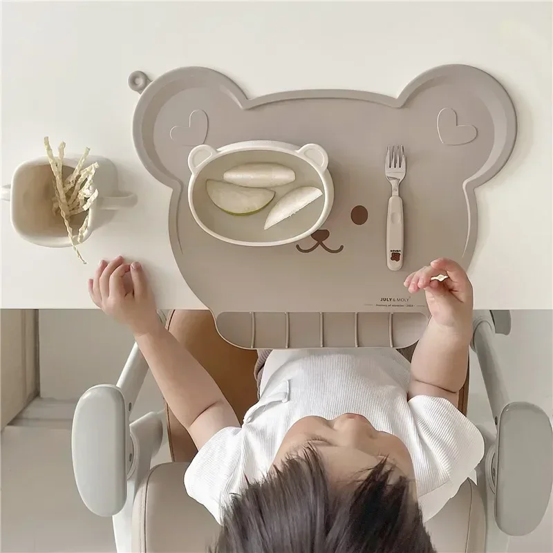 Baby Food Table - Voedselveilige siliconen baby-slabbetje tafelmat, kleine kinder-eetmat,