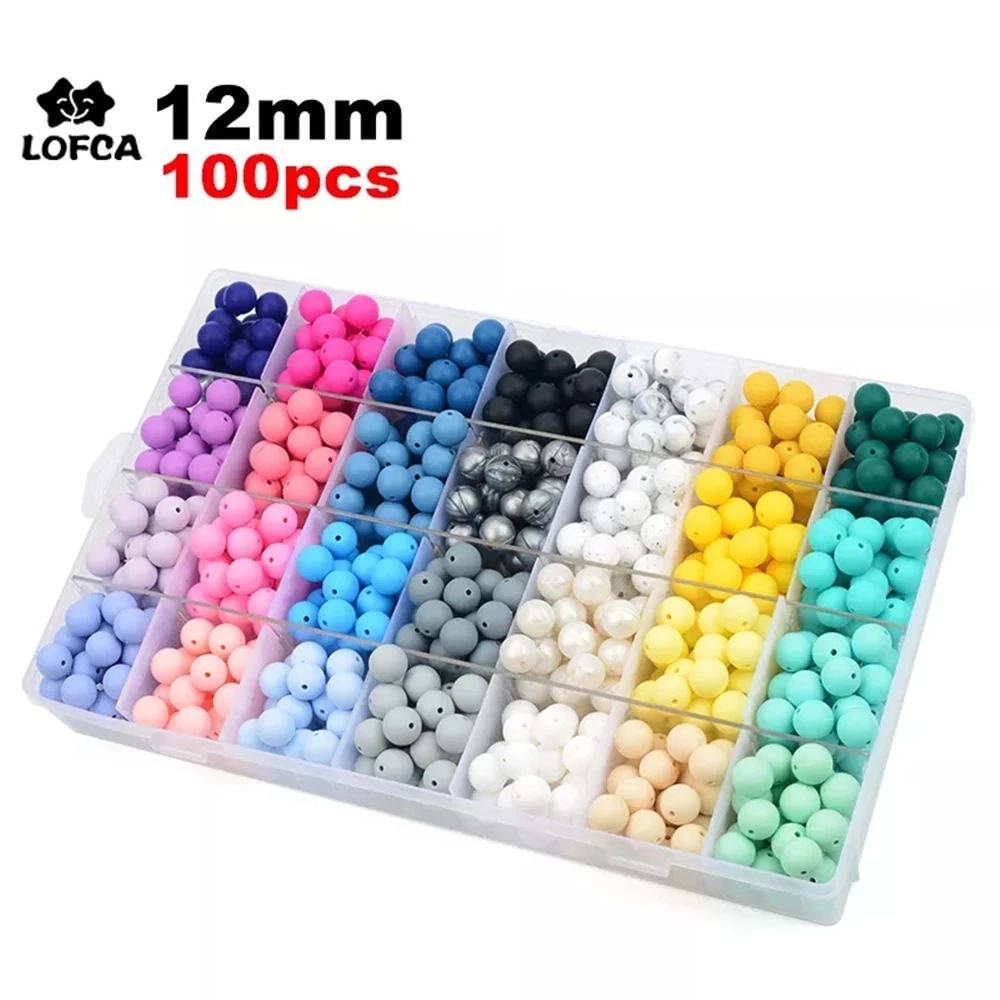 Baby Food Processor - LOFCA 12mm 100 stks Siliconen Kralen